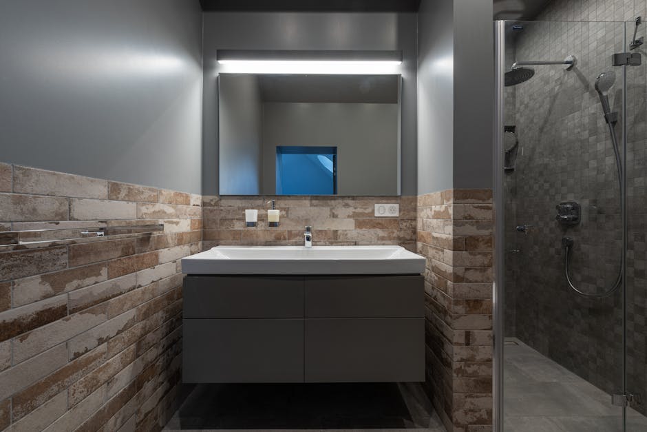 Modern master bathroom resulting from a home addition
