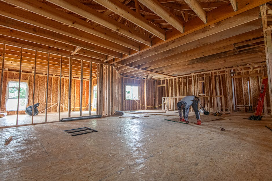 House construction framing for a turnkey renovation